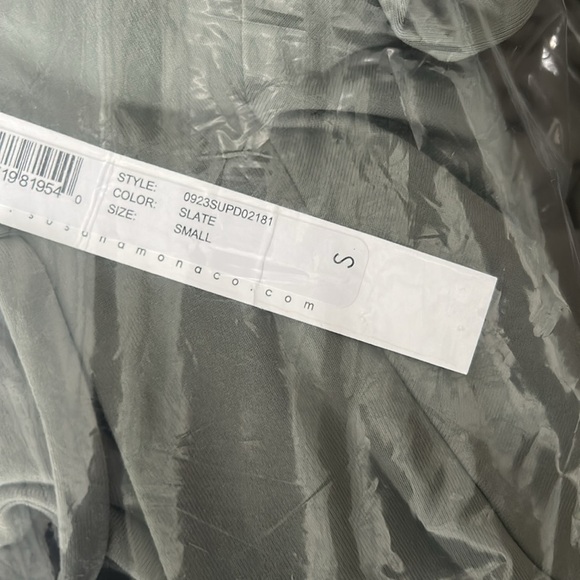 Susana Monaco NWT Cross back Long Sleeve Dress in Slate (Grey-Green) - Picture 8 of 9